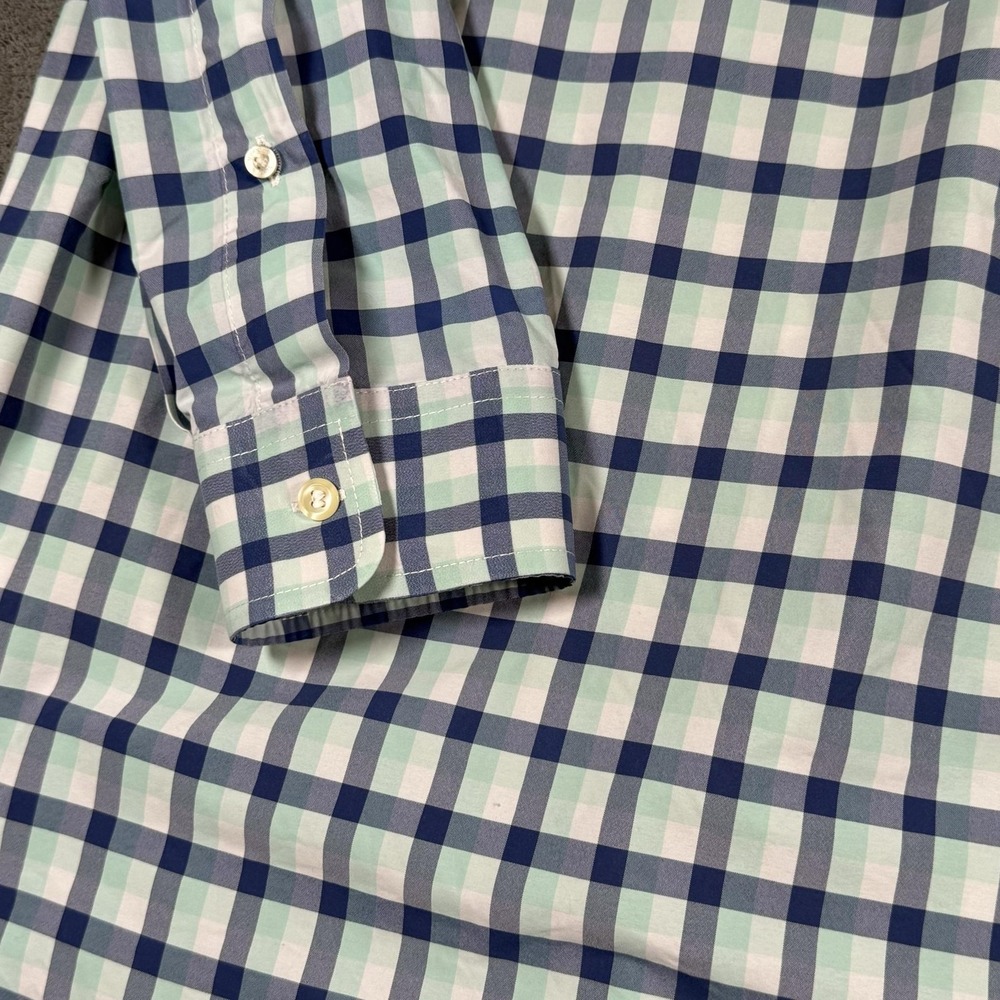 Vineyard Vines Slim Fit Tucker Shirt Mens Size 2XL Blue Check Nylon Long Sleeve - Picture 15 of 16